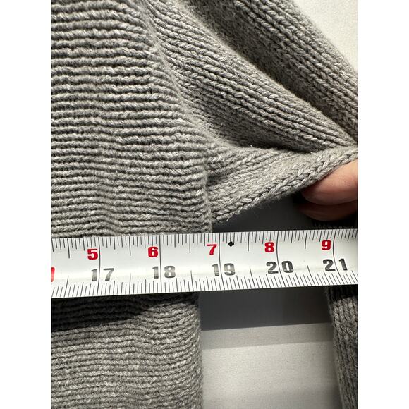 Eileen Fisher 100% Cotton Open Front Cardigan Light Gray Knit Sweater M - Picture 4 of 8
